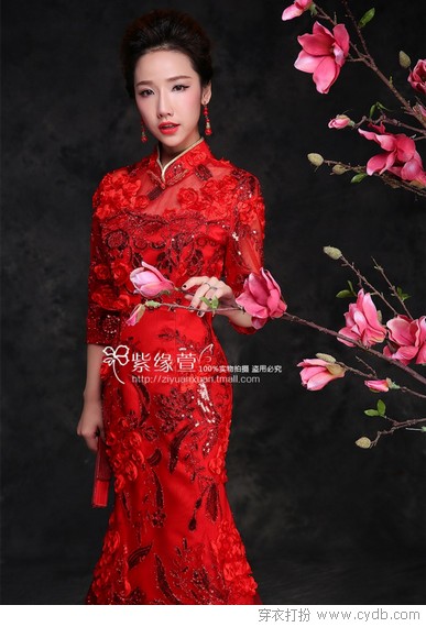 中式鱼尾婚纱照_中式婚纱照(2)