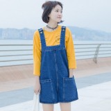 牛仔的不羁+背带的活力=青春啊